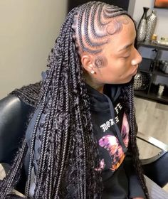 Lemonade Box Braids, Half Lemonade Braids Half Twists, Half Lemonade Braids, Half Lemonade Braids Half Box Braids, Half Knotless Braids, Long Black Braids, Braids Lemonade, Half Braids, Girls Braided Hairstyles Kids