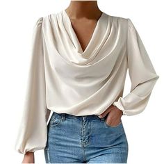 Product Description: Product description: Season: four seasons Gender: Female Occasion: leisure, party, daily, Style: fashion Sleeve length: full length Length: normal Suitable for: women Thickness: medium Washing method: cold hand washing, hanging or drying You can buy: 1PC women's shirts Size:S Bust:104cm/40.94'' Sleeve:55cm/21.65'' Length:61cm/24.02'' Size:M Bust:108cm/42.52'' Sleeve:56cm/22.05'' Length:62cm/24.41'' Size:L Bust:112cm/44.09'' Sleeve:57cm/22.44'' Length:63cm/24.80'' Size:XL Bus Elegant Lace Tops, Stylish Tunic Tops, Long Sleeve Chiffon Shirt, Tops Stylish, Stylish Tunic, Embroidered Tops, Cold Shoulder Tops, Satin Bluse, Tops Trendy