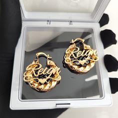 🌹Custom Baby Name Earring, Name Hoop Earring, Mini Earring, Personalized Name Earring, Jewlery For Baby, Kids Name Earring, Gold Name Earring 🌹Personalized Elegance: Express yourself with our Custom Bamboo Earrings, where your name takes center stage. These earrings are more than adornments; they are a celebration of your identity. 🌹Handcrafted Artistry: Each pair of earrings is meticulously handcrafted with attention to detail, ensuring that the bamboo design and your chosen name shine beautifully together. 🌹 Nameplate Magic: Our Name Bamboo Earrings feature an intricate nameplate design that adds a touch of magic to your ensemble. The personalized touch makes them an ideal gift for yourself or a loved one. 🌹Hoop Name Earrings: The hoop design adds a contemporary twist to these class Personalized Huggie Earrings For Gifts, Custom Name Small Hoop Earrings For Gift, Custom Name Earrings For Personalized Gift, Personalized Huggie Earrings For Anniversary, Custom Name Small Hoop Earrings As Gift, Custom Name Round Earrings For Personalized Gift, Custom Name Small Hoop Jewelry For Gift, Custom Name Small Hoop Jewelry As Gift, Personalized Small Hoop Earrings As Gift