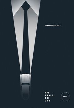 the poster for james bond is back, which features a car in a suit and tie