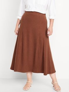 Cozy Ribbed Maxi Skirt | Old Navy Dresses Short Long Sleeve, Ribbed Maxi Skirt, Jo Loves, Ribbed Skirt, Carolina Girl, Top Base, Coastal Carolina, Wardrobe Planning, Brown Skirts