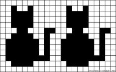 a crossword puzzle with black and white squares in the shape of two cats on each side