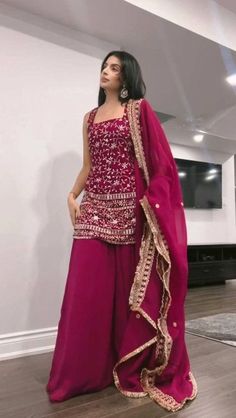 Embroidery Lace Border, Suits For Women Indian, Diwali Dresses, Sharara Designs, Diwali Outfits, Gaun Fashion