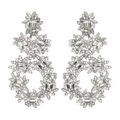 Product Description: These stunning rhodium-plated, rhinestone-adorned flower drop clip-on earrings are the perfect accessory for any formal occasion. Dimensions: 3" x 1.75" Style Number: 6379ESC NOW ACCEPTING PRE-ORDERS. RESTOCK ETA IS 11/30/24. Crystal Stone Jewelry, Silver Flower Earrings, Flower Clip, Silver Crystal, Crystal Flower, Kenneth Jay Lane, Clip Earrings, Silver Flowers, Flower Jewellery