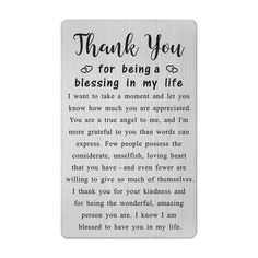 a metal bookmark with the words thank you for being a blessing in my life