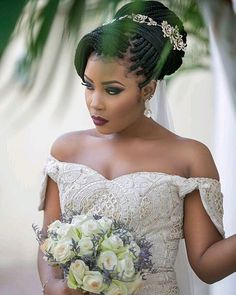 This is bridal shot is inspired by top vendors in the beauty industry. They had all hands on deck to make the shoot a success and we must say that… Box Braids Wedding Hairstyles, Box Braids Wedding, Braids Bridal Hairstyles, Braids Wedding Hairstyles, Matrix Hairstyle, Bridal Hair Chain, Braids Wedding, Natural Hair Wedding, Bridal Hairstyles With Braids