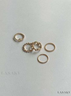 Lasaky - Exquisite Gold Jewelery Pack Sophisticated Jewelry, Pearl Accessories, Luxe Jewelry, Earrings Collection, Ring Collections, Accessories Rings, Ring Size 7, Womens Jewelry Rings, Princess Polly