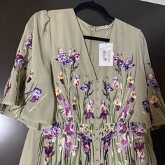 Sold Out New With Tags Hope And Ivy Adelaide Dress Size 12 Pale Green With Intricate Floral Embroidery Does Not Stretch Penelope Vibes From Bridgerton Hope And Ivy, Embroidered Midi Dress, Pale Green, Green And Purple, Floral Embroidery, Ivy, Colorful Dresses, Size 12, Midi Dress