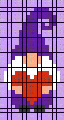 a pixellated image of a man in purple and red