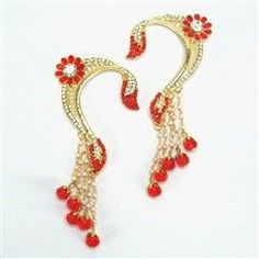 Gold Rodium Polish Red and Maroon color Earrings in Metal Alloy studded with CZ Diamond Traditional Red Chandelier Earrings For Festive Occasions, Traditional Red Dangle Chandelier Earrings, Traditional Red Earrings For Party, Traditional Red Chandelier Drop Earrings, Red Dangle Chandelier Earrings For Festivals, Traditional Red Bridal Earrings For Party, Red Jeweled Earrings For Festive Occasions, Red Earrings For Festivals And Parties, Red Earrings For Party And Festivals