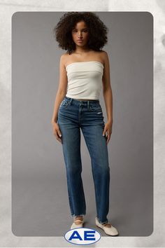 Stretch/Mid-weight structured denim with just enough stretch for everyday comfort/Holds its shape & won't bag out. Ever./Medium wash Versatile Medium Wash Jeans, Everyday Dark Wash Bottoms With Five Pockets, Dark Wash Bottoms With Five Pockets For Everyday Use, Relaxed Fit Denim Jeans, Relaxed Fit Denim Jeans For Everyday, Everyday Medium Wash Straight Leg Bottoms, Everyday Straight Leg Medium Wash Bottoms, Straight Leg Medium Wash Bottoms For Everyday Use, Everyday Straight Leg Denim Bottoms