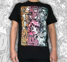 Spy X Family Anime Fanart - Hand Screen Printed T-Shirt  Our illustrator designed and drew the artwork for this T-Shirt design.  This T-Shirt is dedicated to the amazing anime and manga series Spy x Family.  The 2-layer screenprint is hand-printed in London with high quality, durable and vibrant inks. Colours: Yellow - Neon Pink - Mint Green  Please note as they are hand printed each T-Shirt is unique and the colorings and markings of each print will vary slightly.  Tee Material: 100% pre-shrunk Anime Graphic Print T-shirt For Fan Gatherings, Anime Style T-shirt With Anime Print For Fan Gatherings, Anime Print T-shirt For Fan Conventions, Anime Screen Print T-shirt For Fan Conventions, Pop Culture Anime Print T-shirt For Fan Gatherings, Anime Style T-shirt With Screen Print For Fans, Anime Style T-shirt With Graphic Design For Fans, Anime Graphic Print Tops For Fan Events, Anime Character Print T-shirt For Fan Events