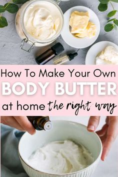 Homemade Body Butter Non Greasy, Body Butter Recipe Whipped Non Greasy, Body Shea Butter, Non Greasy Whipped Body Butter, Shea Butter Whipped Body Butter, Homemade Body Moisturizer, Homemade Body Lotion Non Greasy, Body Lotion Recipes Homemade