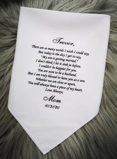 a white bandana with a poem written on it