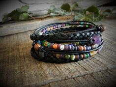 "This Wrap Bracelet for Women is so fun!, boho wrap brackets are so versatile, a bracelet you can wear every day. Amethyst Layering Bracelets are a great the summer look. ... Natural (will get darker with time) Napa leather braided, multi cord bracelet. A unique combination of High-fired stoneware, recycled glass, fresh water pearl and semi-precious stone beads combine to make this 3x wrap bracelet. It is adorned with a magnetic clasp that makes it very easy to put on by yourself. (4) SizesExtra Adjustable Hand Wrapped Bracelet For Festivals, Adjustable Hand Wrapped Wrap Bracelet For Festival, Festival Adjustable Hand Wrapped Bracelet, Unique Adjustable Wrap Bracelet For Festivals, Adjustable Wrap Bracelet For Festival, Bohemian Adjustable Hand Wrapped Bracelet, Bohemian Hand Wrapped Adjustable Wrap Bracelet, Bohemian Adjustable Wrap Bracelet For Healing, Bohemian Adjustable Wrap Bracelet Gift