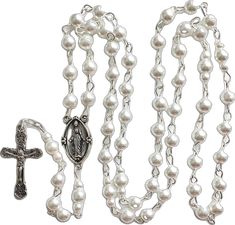 White Rosary, Jewelry Pearls, Pearl Rosary, Mother In Law Gifts, In Law Gifts, Rosary Beads, Orlando Fl, Prayer Beads, Rosary