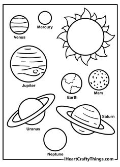 the solar system worksheet for kids to learn how to draw and color it