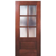 80 Tall 6 Lite 1 Panel Bottom Mahogany Exterior Single Door Stained Front Door, Exterior Door Styles, Wood Front Entry Doors, Trim Paint, Laminated Veneer Lumber, Doors Exterior, Front Entry Doors, House Exteriors, Storm Door