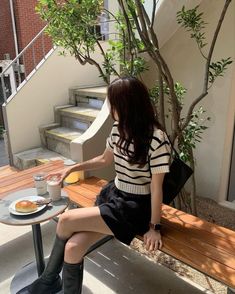 #cafe #ootd #mood Cafe Pictures, Wardrobe Makeover, Camera Hacks, Couple Aesthetic, Pre Wedding, Photography Poses, Leather Skirt, Georgia