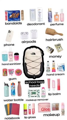 High School Essentials, Schul Survival Kits, Freetime Activities, School Backpack Essentials, Middle School Survival, Preppy School Supplies, School Routine For Teens