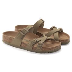 Franca Vegan Textile Faded Khaki | BIRKENSTOCK Casual Strappy Footbed Sandals With Buckle Closure, Spring Footbed Strappy Sandals With Adjustable Straps, Beige Open Toe Canvas Sandals, Casual Cross Strap Sandals With Buckle, Casual Cross Strap Sandals With Buckle Closure, Casual Beige Sandals With Adjustable Straps, Casual Footbed Sandals With Buckle Closure, Casual Footbed Sandals With Buckle And Cross Strap, Summer Strappy Footbed Sandals With Cork-bed Midsoles