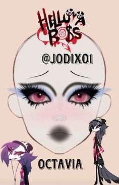 #helluvaboss #helluvabossfanart #helluvabossoctavia #hazbinhotel #makeup #makeuplook #facechart Stolas Makeup, Helluva Boss Makeup, Hazbin Hotel Makeup, Octavia Core, Helluva Boss Octavia, Hippie Makeup, Anime Cosplay Makeup