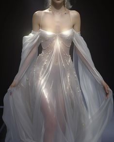 #goddess #ethereal #angelic Ethereal Dresses, Goddess Outfit, Ethereal Dress, Angel Dress, Goddess Dress, Fantasy Gowns, Dress Aesthetic, Fairytale Dress, Fantasy Dress