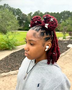 Red Dreadlocks, Million Pounds, Double Buns, Natural Hair Art, Diy Cooking, Red Highlights, Braided Hairstyles Updo