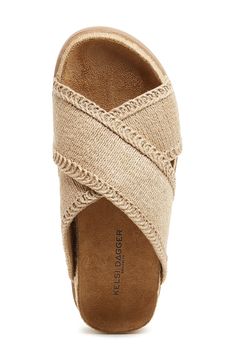 Slip into vacation mode whenever you're in this beautifully woven sandal set atop a cushy platform sole. 3/4" platform Cushioned footbed Textile upper/leather lining/rubber sole Imported Sandal Platform, Footbed Sandals, Walk This Way, Vacation Mode, Leather Diy, Slide Sandals, Platform Sandals, Black Sandals, Womens Sandals