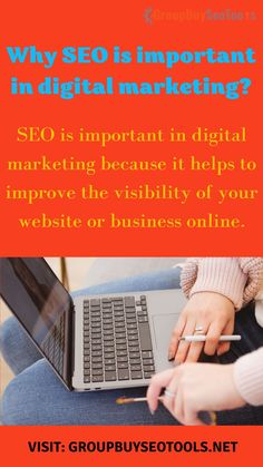 a woman sitting in front of a laptop with the words why is important to digital marketing?