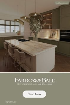 Bring your kitchen walls to life with our signature colours and durable finishes. All Farrow & Ball paints are water based, quick drying, and low in odour and VOCs. Discover our range of sage greens and find the perfect paint colour for your project. Farrow And Ball, Kitchen Extension, Dream House Interior, Kitchen Diner, Kitchen Inspo, Farrow Ball, Kitchen Style, Interior Design Kitchen, Kitchen Room