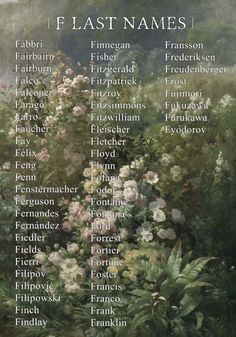 the names of flowers are shown in this painting