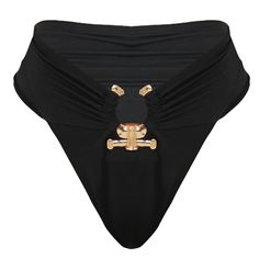 Nwt High Waisted Black Bikini Bottoms With Beautiful Gold Hardware! They Are Perfect Condition, I Just Needed A Bigger Size! - Size 4 - Black + Gold - Super Flattering - Comes With Original (Removable) Hygiene Liner Knitted Loungewear, Outfits New Year, Wide Fit Sandals, Pretty Little Thing, Student Fashion, Curve Dresses, Swimwear Fashion, Luxury Outfits, The Black