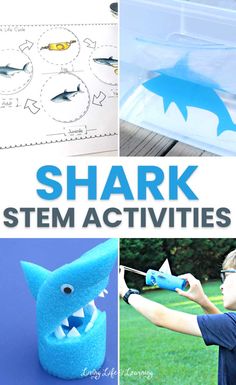 Ocean Stem Activities, Stem Activities For Preschoolers, Ocean Activities For Kids, Ocean Animals Preschool, Kids Stem Activities, Shark Games, Preschool Activity Books, Shark Craft