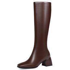 PRICES MAY VARY. 👢Premium Quality Women's Knee High Boots for All Seasons-Our women boots are crafted from high-quality PU leather, ensuring durability and long-lasting use. These boots for women knee high are not only stylish but also suitable for all seasons, making them a must-have addition to your wardrobe. 👢Supreme Comfort with Cushioned Support in Womens Knee High Boots-These womens knee high boots feature a thoughtfully designed chunky heel with a heel height of 6.3 cm (2.48 inches), ai Luxury Wide Calf Block Heel Boots, Red Knee High Boots, Women 70s, 70s Boots, Womens Boots Knee High, High Boots For Women, Women's Knee High Boots, Dress Boots, Shoe Inspo