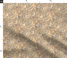 an image of a fabric with blue and yellow flowers on it, as well as measurements for