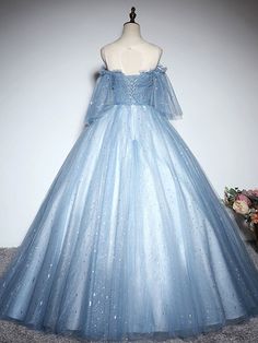 Blue Sweetheart Neck Tulle Lace Long Prom Dress, Blue Evening Dress Quince Blue Dress, Quince Blue, Lace Long Prom Dress, Prom Dress Pictures, Blue Evening Dress, High Low Prom Dresses, Marine Uniform