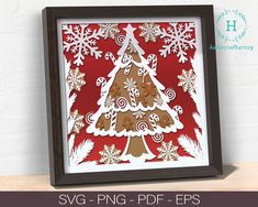 Christmas Shadow Box Ideas, Free Christmas Svg Files, 3d Gingerbread, Free Christmas Svg, Gingerbread Tree, Tree Shadow, Christmas Windows, Christmas Shadow Boxes, 3d Shadow Box