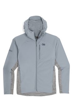 Move fast in the mountains or cold weather without overheating in this hoodie with a stretch-woven front and a grid fleece back. Lightweight insulation in the hood, sleeves and front helps ensure you snag that summit. Fixed hood   VerticalX Octa insulation   90% nylon, 10% spandex 20-denier front shell with 95% polyester, 5% spandex grid fleece back   Machine wash, tumble dry   Imported   bluesign®-approved fabric, made with tested and sustainably produced components Gray Hooded Jacket With Drawstring For Outdoor Activities, Functional Gray Hoodie For Outdoor, Functional Gray Hooded Jacket For Outdoor Activities, Functional Gray Hooded Jacket For Outdoor, Functional Gray Hoodie For Outdoor Activities, Gray Hooded Jacket For Outdoor Activities, Functional Gray Nylon Hooded Jacket, Outdoor Research, In The Mountains