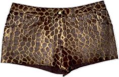 Leather Hot Pants, Hot Pants Shorts, Safari Style, Metallic Leather, Fur Trim, Animal Print, Chanel, Festival, Collage