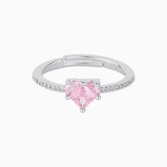 Be the trendsetter with our 14k silver Pink Heart Ring! It's the perfect combination of style and elegance, and it'll make you look even more beautiful. Plus, you'll get all the compliments you deserve! So why wait? Get this one of a kind ring today and start catching looks! Material: -14k silver plated over brass Quantity & Measurement： -Adjustable ring Elegant Stackable Heart Charm Rings As Promise Ring, Elegant Stackable Rings With Heart Charm For Gift, Elegant Heart-shaped Midi Rings For Promise, Elegant Heart-shaped Stackable Rings, Elegant Heart-shaped Midi Promise Rings, Elegant Stackable Heart Charm Rings For Valentine's Day, Elegant Midi Rings For Valentine's Day, Elegant Heart-shaped Midi Rings For Wedding, Trendy Silver Heart Ring For Anniversary