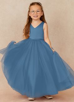 Wedding bells are ringing as Marybell introduces the blushing bride. This flouncy tulle angel is the perfect beauty for your special day. She’s a satin classic with a bow on top. First Communion Gown With Tulle Skirt, Blue Princess Dress With Tulle Skirt For Wedding, Spring First Communion Tulle Gown, Spring Princess Tulle Bridesmaid Dress, Tulle Princess Dress For Bridesmaid Prom Season, Tulle Princess Dress For Confirmation, Tulle Princess Dress For Bridesmaid At Prom, Spring Confirmation Gown In Tulle, Spring Tulle Gown For Confirmation