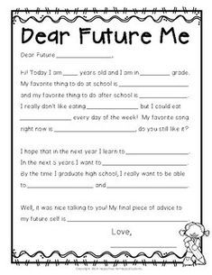 a printable dear future me poem