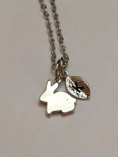 Bunny necklace, rabbit charm, animal necklace, personalized necklace, initial necklace, initial char Bunny Necklace, Rabbit Charm, Animal Necklace, Necklace Initial, Pet Necklace, Hand Jewelry, Necklace Personalized, Initial Charm, Personalized Necklace