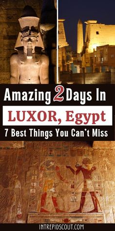 an image of some ancient egyptian art with the words amazing 2 days in luxury egypt