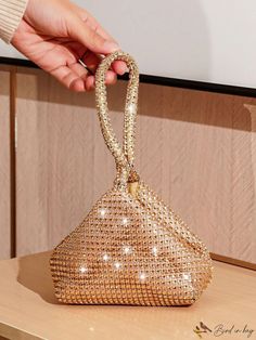 BirdinBag - Chic Evening Clutch: Mini Champagne Rhinestone Decor Bag for Social Events Mini Champagne, Party Clutch, Novelty Bags, Color Champagne, Word Wrap, Evening Clutch, Social Events, Mini Fashion, Evening Party