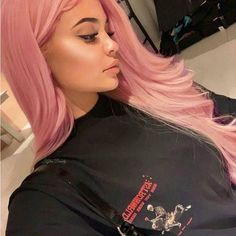 24” Pink Body Wavy Lace Front Wig *New* Arrives New 150% Density Color : ( Color As Shown ) Lace Front Human Synthetic Blend Wig You Can Cut , Curl , And Style This Wig Heat Resistant Up To 315f 22.5 In Circumference Hand Tied - Check My 5 Star Reviews You Could Cut The Front Lace To Blend As Your Own Hairs Dye Wash I Do Not Trade On Any Of My Wigs Don’t Forget To Bundle With The Got2b Ultra Gel Or Ghost Bond To Save 10% Off $ Kylie With Pink Hair, White Pink Hair, Brown And Pink Hair, Jenner Hair, Kylie Jenner Hair, Looks Kylie Jenner, Scene Girl, Pastel Pink Hair, Lilac Hair