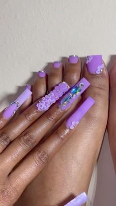 Acrylic Nails And Toes Matching, Nails And Toes Matching Ideas, Acrylic Nails And Toes, Nails And Toes Matching, Purple Toe Nails, Nails And Toes, Matching Ideas, Purple Toes, Fall Green