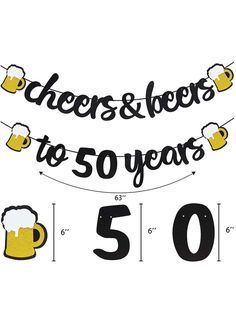 cheers and beers to 50 years banner