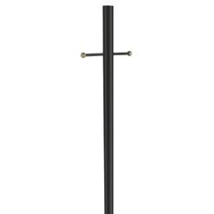 a black pole with a cross on it and two metal poles attached to the top